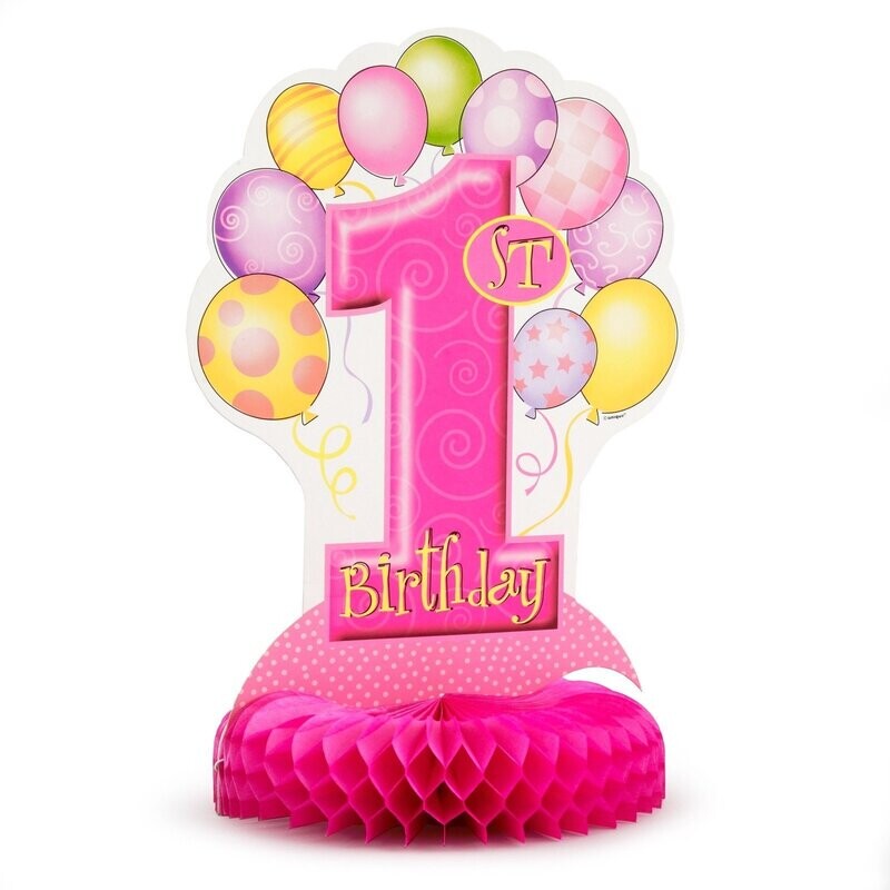 Centerpeice-Honeycomb-First Birthday-Girl