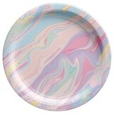 Marble Pastel Round Plates, 6.75&quot;