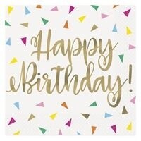 Napkins - BEV - Bright Triangle Birthday - 16 PCS - 2PLY