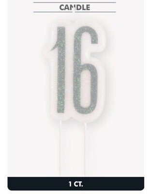 Candle-Glitter-16th Birthday