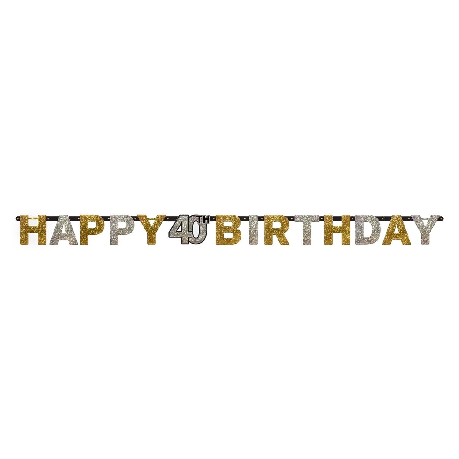 Banner - Sparkling 40th Birthday -2.4m - 1pc