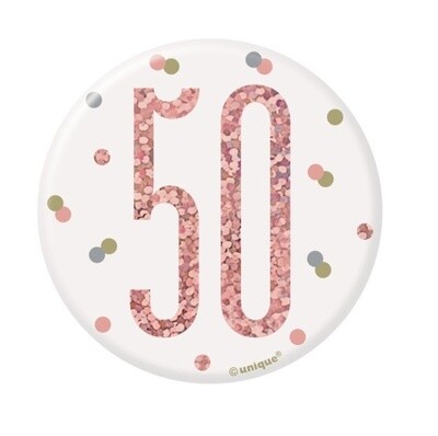80th Button - Rose Gold