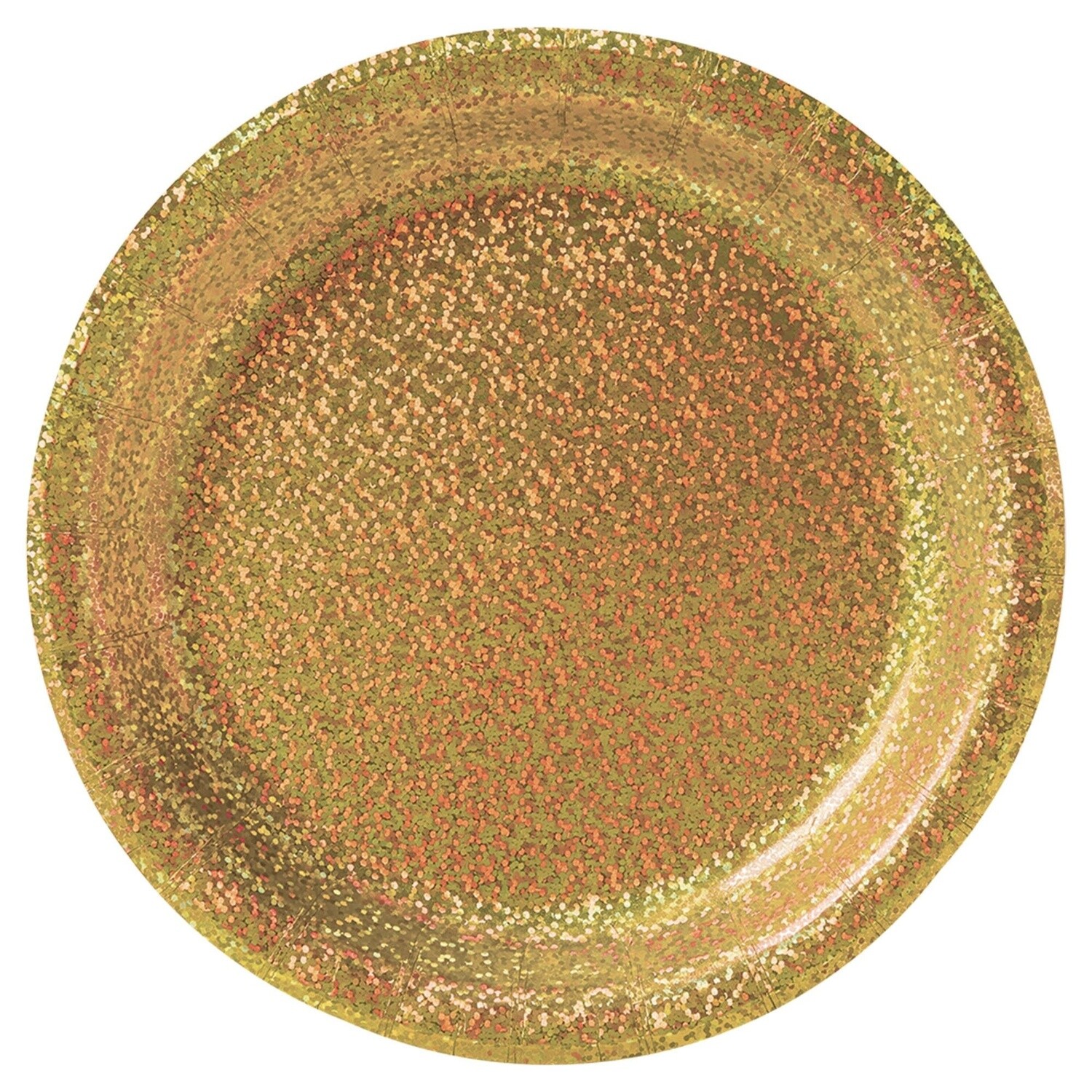 Beverage Paper Plates-Prismatic Gold-8pcs-7&quot;