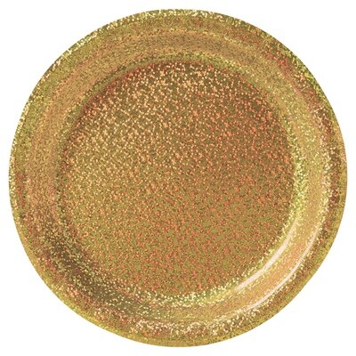 Beverage Paper Plates-Prismatic Gold-8pcs-7&quot;