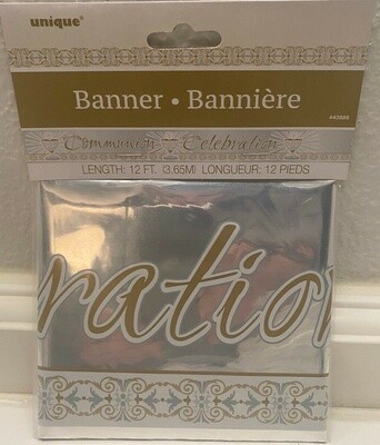 Foil Banner - Gold - Communion - Religious - 1pc