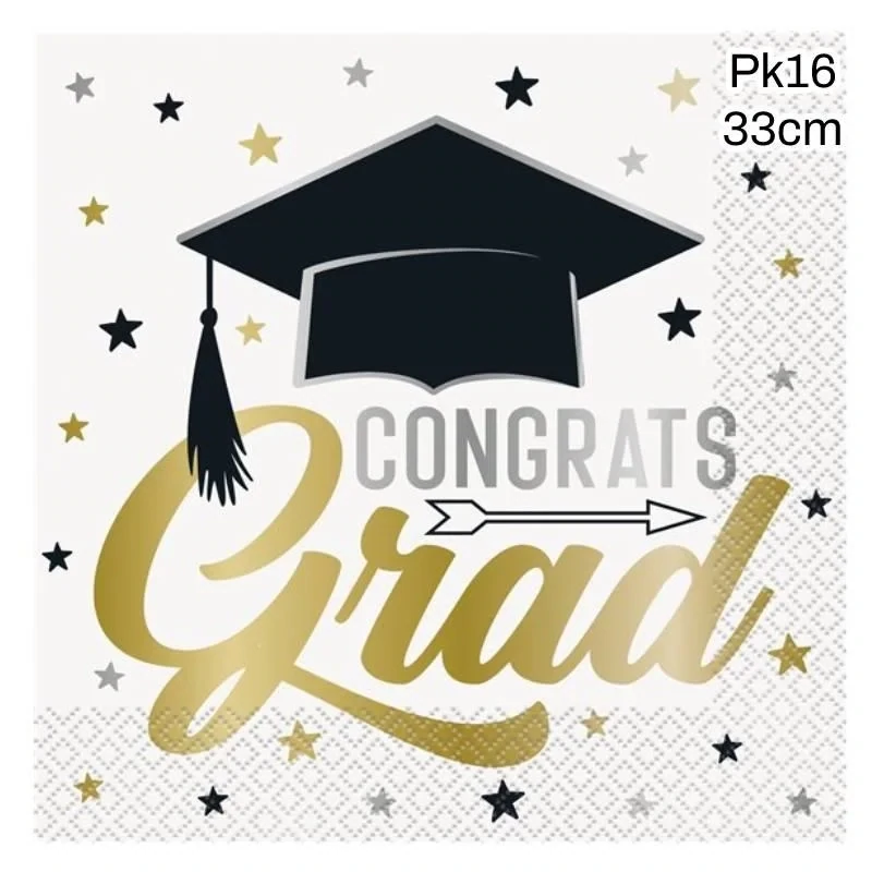 Napkins - LN - Stars &amp; caps Graduation