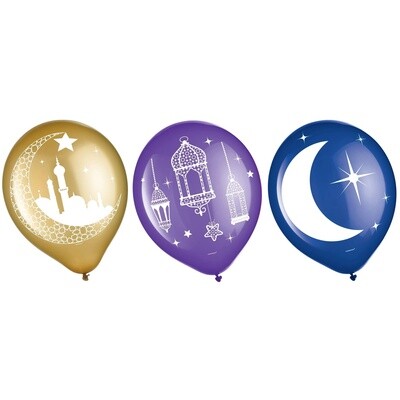 Eid Celebration Printed Latex Balloons - 12" - 15PCS