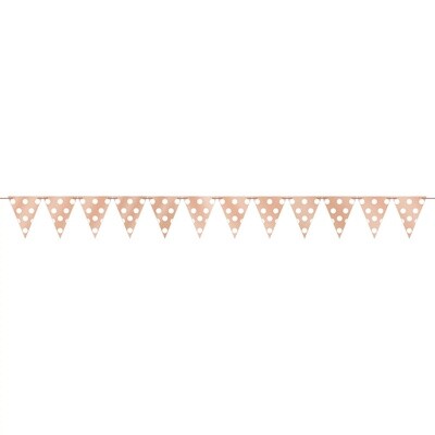 Large Paper Pennant Banner Dots - Rose Gold