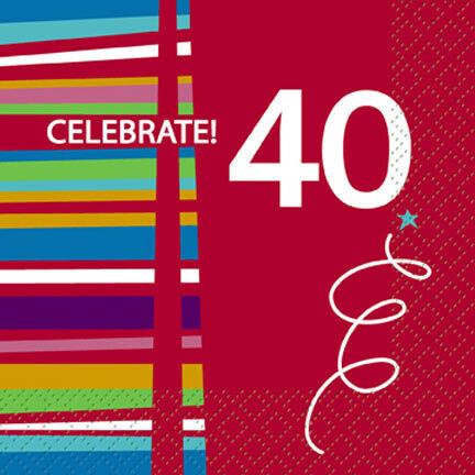 Beverage Napkins-40th Birthday Celebration-Discontinued