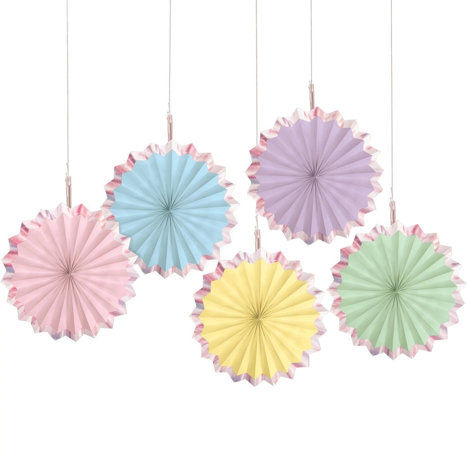 Hot Stamp Paper Fans Pastel - 5PCS