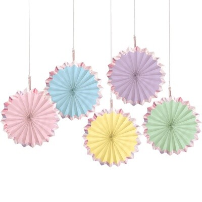 Hot Stamp Paper Fans Pastel - 5PCS