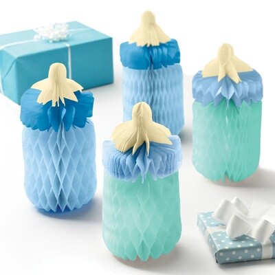 It&#39;s A Boy Baby Bottle Honeycomb Centerpieces