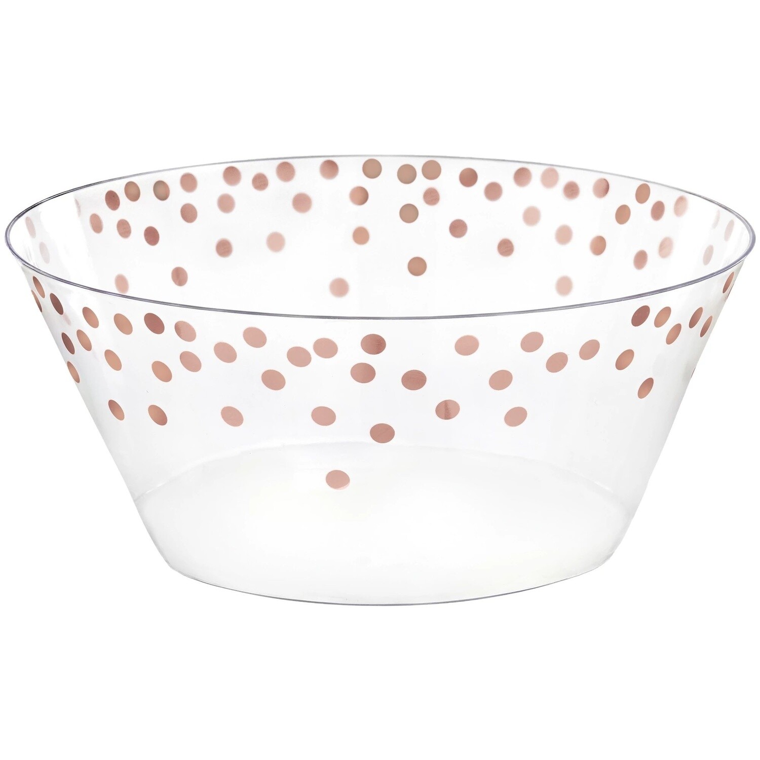 Plastic Serving Bowl Large -Rose Gold Dots
