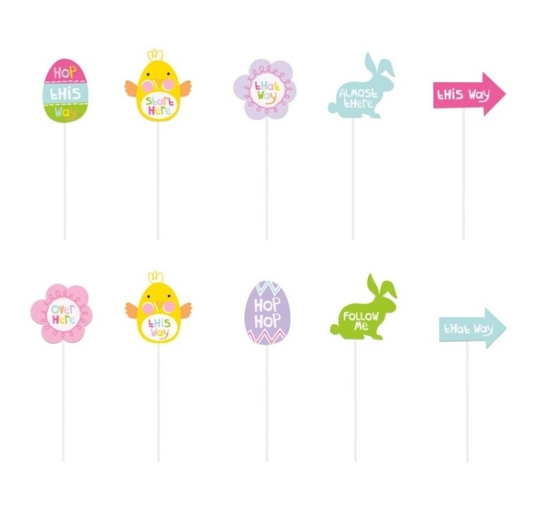Easter Egg Hunt Clue Signs - 10PCS