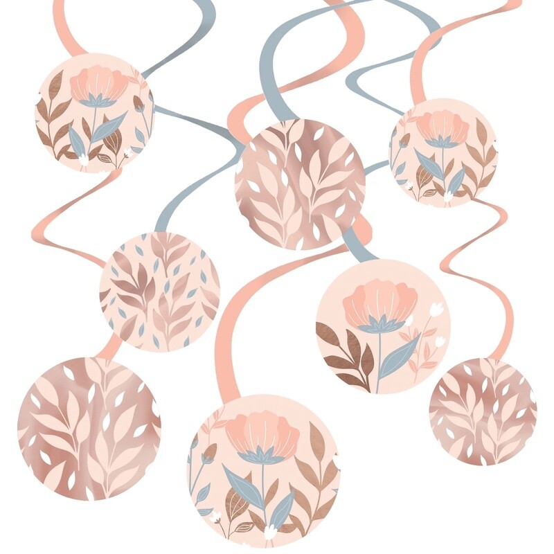Rose Gold Floral Swirl Decoration