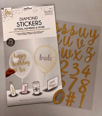 Diamond Stickers - letters, Numbers & More