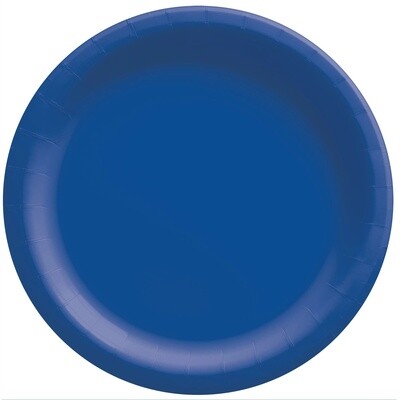 8 1/2" Round Paper Plates, Mid Ct. - Bright Royal Blue