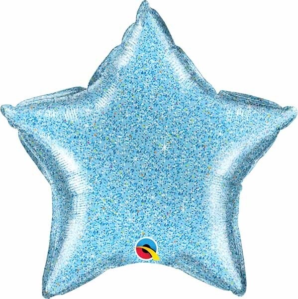 Foil Balloon – LT BLUE GLITTERGRPHC 20&quot; STAR