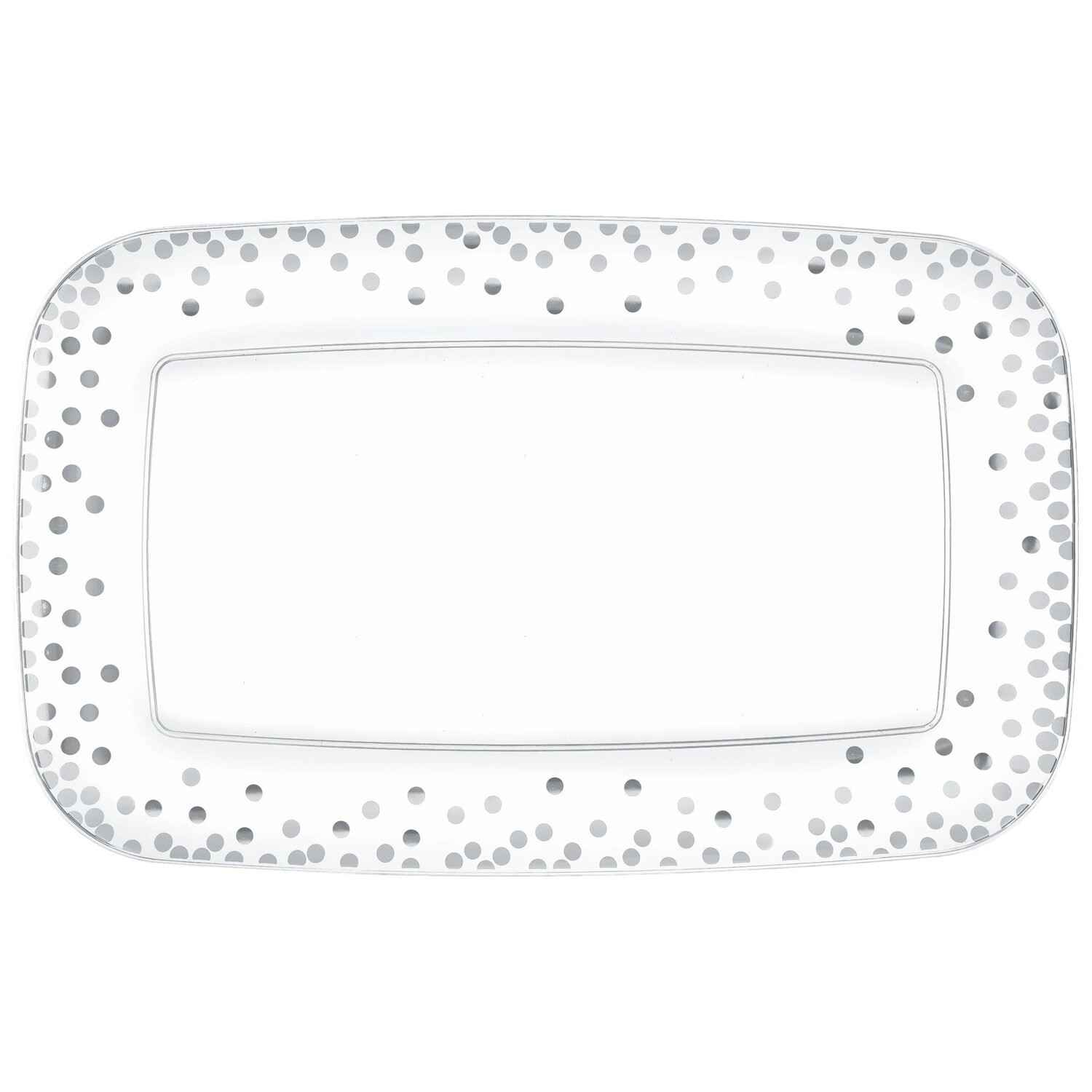 Rectangular Tray - Dots Silver
