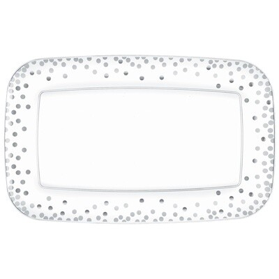 Rectangular Tray - Dots Silver