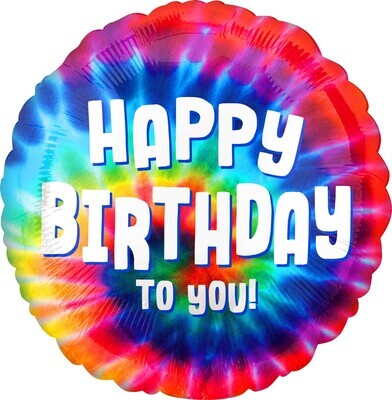 Foil Balloon - Tie Dye Birthday - 1pc