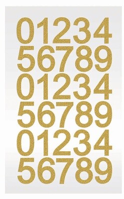 Number Stickers - 1 Sheet Gold