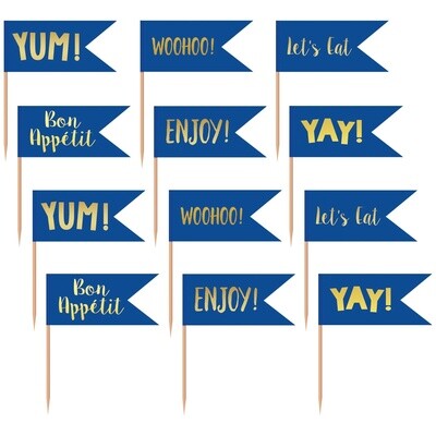 Bright Royal Blue Message Flag Picks