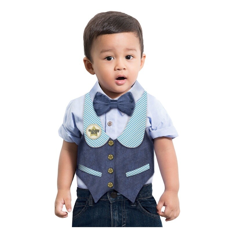 Young Birthday Vest &amp; Bow Tie - Boy