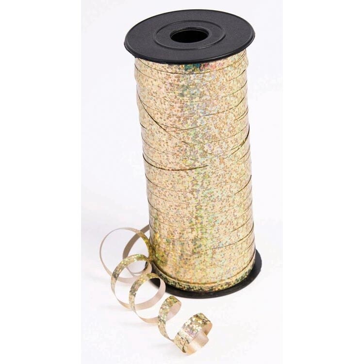 Curling Ribbon - Gold - Holographic - 100 Yards