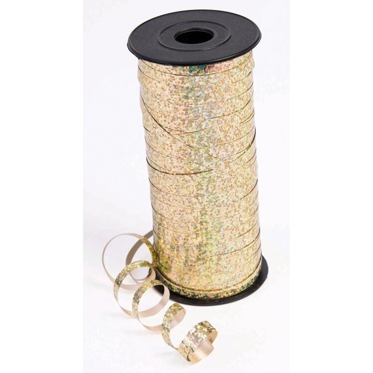 Curling Ribbon - Gold - Holographic - 100  Yards