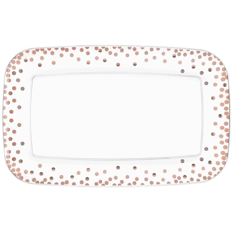 Rectangular Tray - Dots Rose Gold