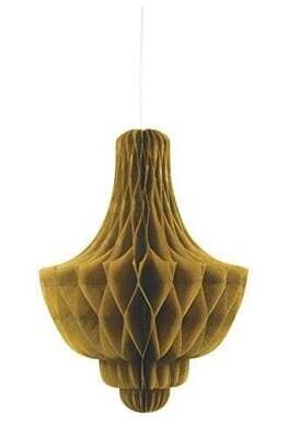 Paper Hanging Decor-Honeycomb Diamond-Gold-14&#39;&#39;