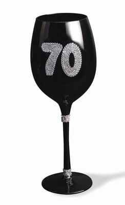 Black Wine Glass - &quot;70&quot;