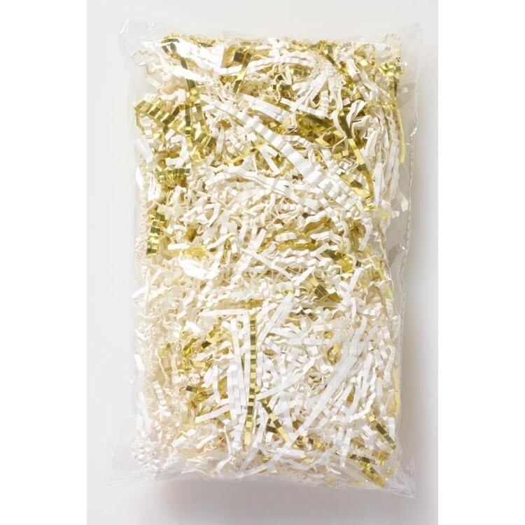 2OZ Paper Shred -White - Gold