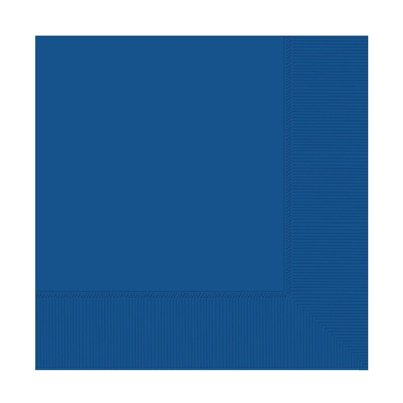 3-Ply Beverage Napkins, Mid Ct. - Bright Royal Blue