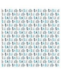 Gift Wrap- Blue Floral Elephant  - 30&quot;X5FT