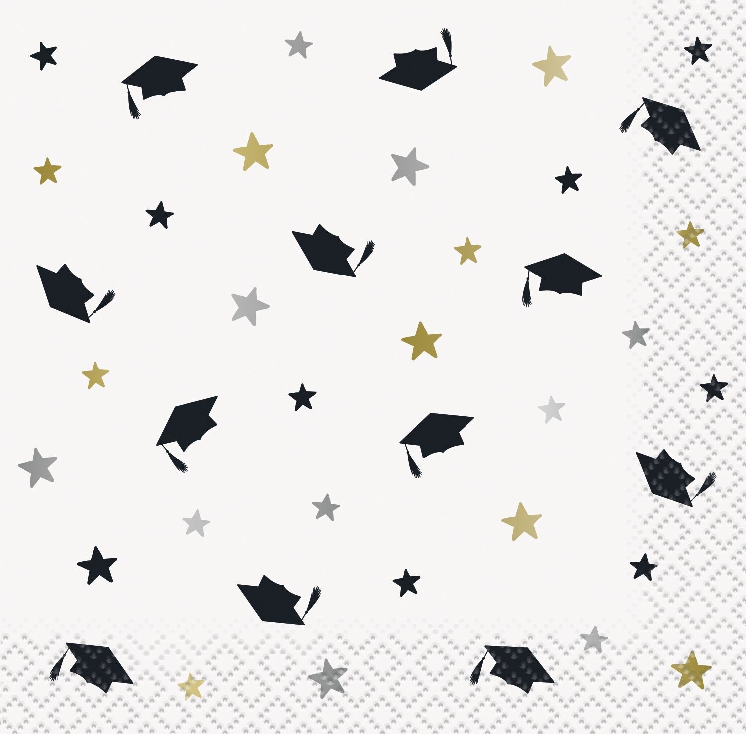 Napkins - Bev - Stars &amp; Caps - Graduation
