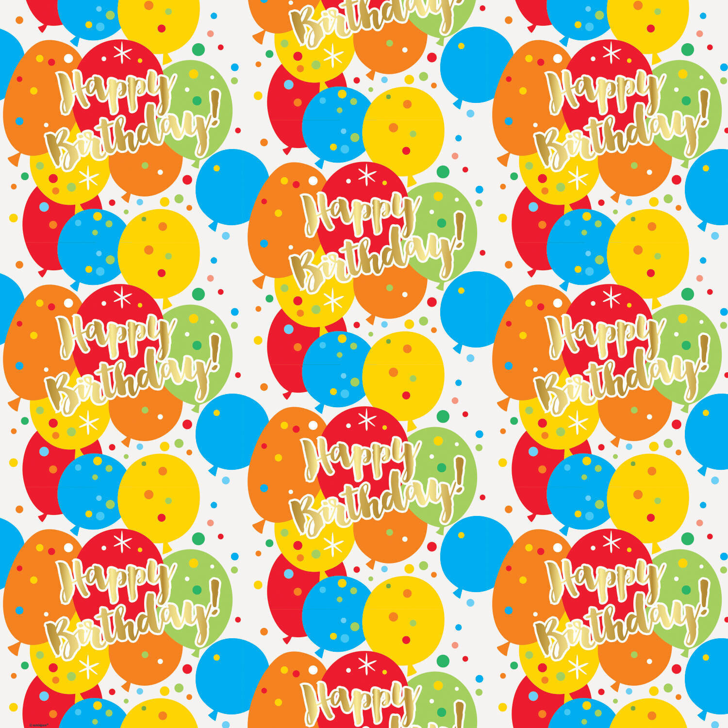 Gift Wrap - Happy Birthday Balloons-30&#39;&#39;x5&#39;