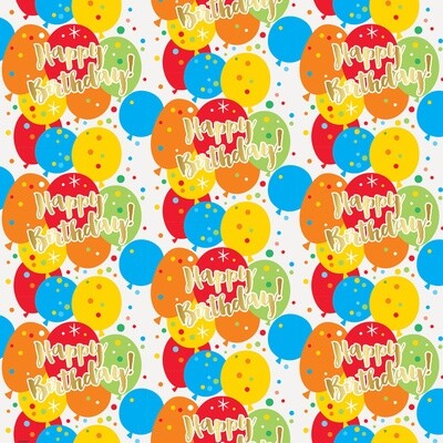 Gift Wrap - Happy Birthday Balloons-30&#39;&#39;x5&#39;