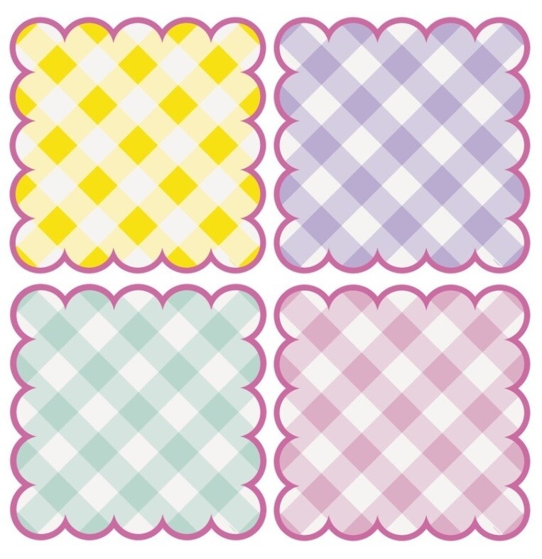 Pastel GNGHM Placemats - 8PCS