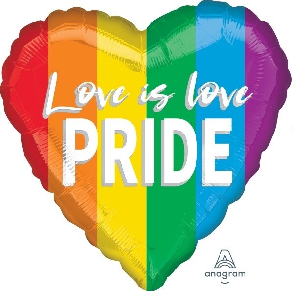 Foil Balloon - Love is love Pride - 18&quot;