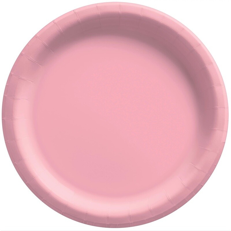 6 3/4&quot; Round Paper Plates, Mid Ct. - New Pink