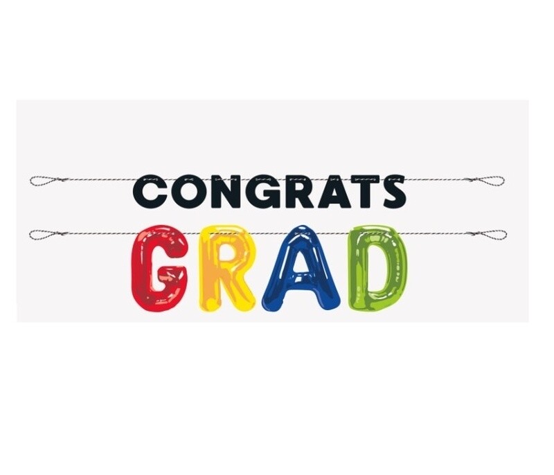 Balloon Grad Letter Banner - 6FT