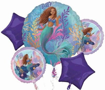 Foil Balloon - Shimmering Little Mermaid Bouquet - 5 PCS