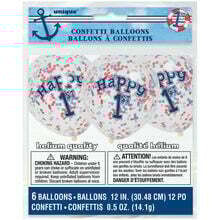 Balloons - Latex - Confetti Happy 1st Birthday - 6pk