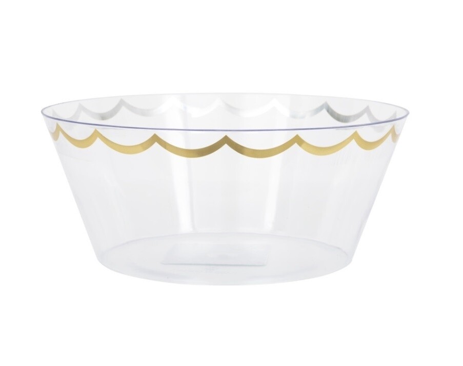 10&quot; Plastic Serving Bowl Gold FS