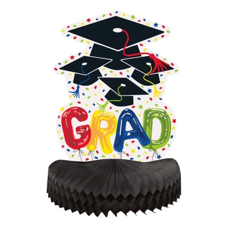 Grad Balloon Honey Comb Centerpiece 10&quot;
