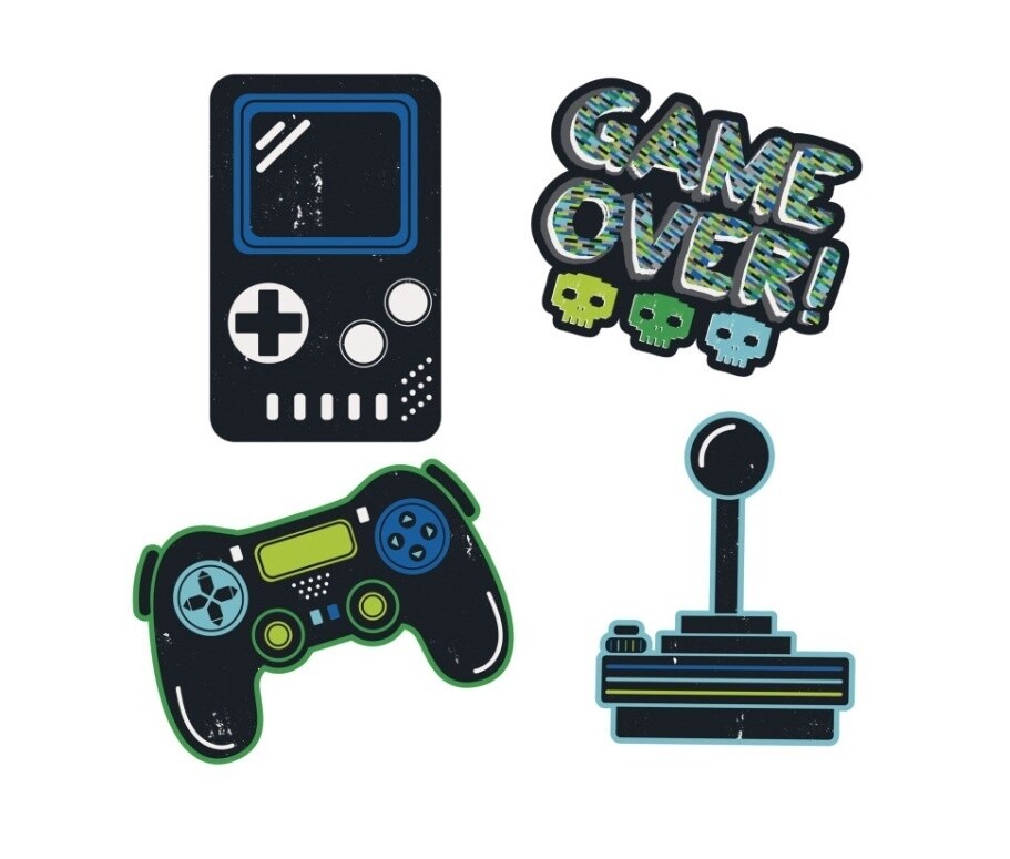 Gamer BDAY WALL DECALS - 4PCS