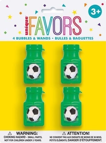 Soccer Mini Bubble Bottles - 4PCS