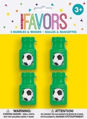 Soccer Mini Bubble Bottles - 4PCS